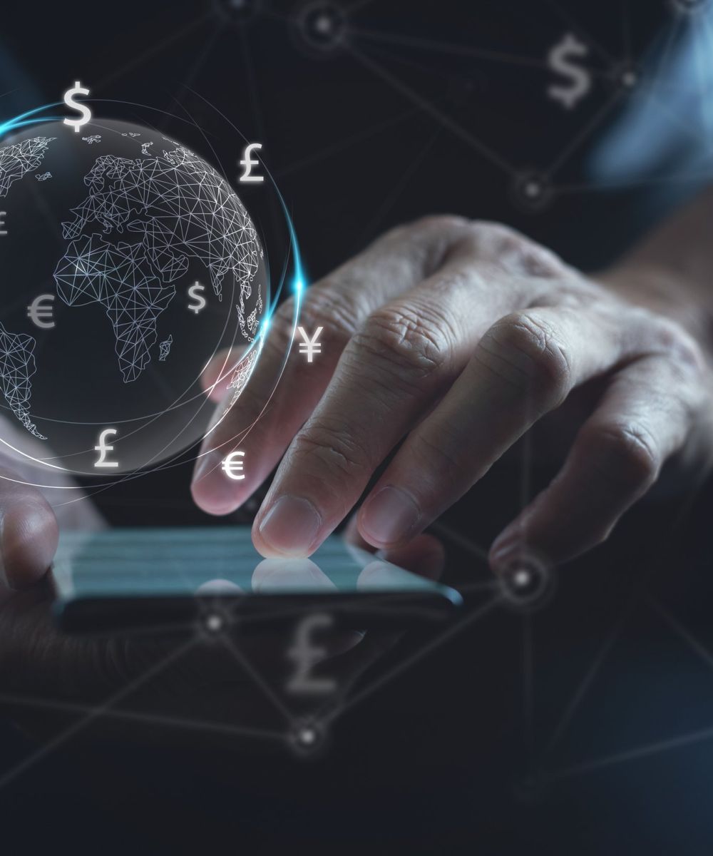Currency,Exchange,,Money,Transfer,,Fintech,Financial,Technology,,Global,Business,,Online